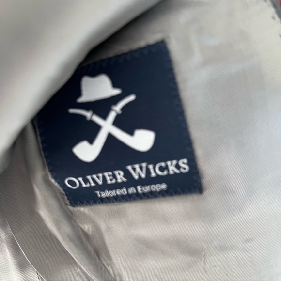 New Oliver Wicks Charcoal Wool and Silk Suit Jacket Blazer Men’s Business - Picture 6 of 12